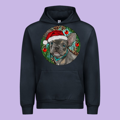 Frenchie Christmas Urban Hoodie Designed By Ranaportraitstore
