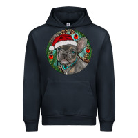 Navy Frenchie Christmas Urban Hoodie - RanaPortraitStore