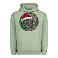 Pigment Oil Green Frenchie Christmas Urban Hoodie - RanaPortraitStore