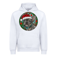 White Frenchie Christmas Urban Hoodie - RanaPortraitStore