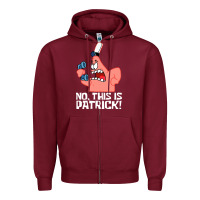 Burgundy no this is patrick Zipper Hoodie - linhVisuals