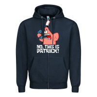 Navy no this is patrick Zipper Hoodie - linhVisuals