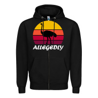 Black retro vintage allegedly ostrich Zipper Hoodie - linhVisuals