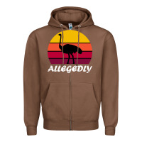 Chestnut retro vintage allegedly ostrich Zipper Hoodie - linhVisuals