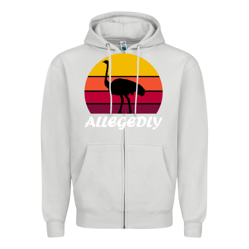 Retro Vintage Allegedly Ostrich Zipper Hoodie by linhVisuals | Teevron