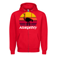 Red retro vintage allegedly ostrich Zipper Hoodie - linhVisuals