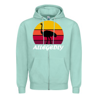 Seafoam retro vintage allegedly ostrich Zipper Hoodie - linhVisuals