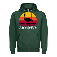 Sports Green retro vintage allegedly ostrich Zipper Hoodie - linhVisuals