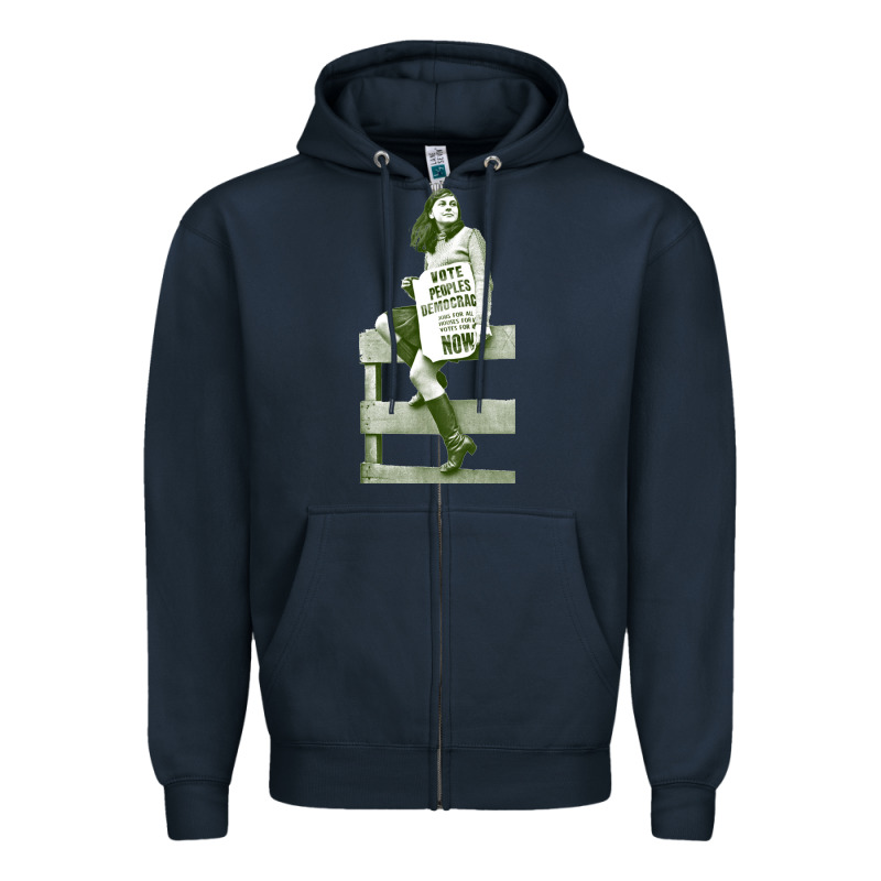 Bernadette Devlin Retro Irish Fanart Zipper Hoodie by linhVisuals | Teevron