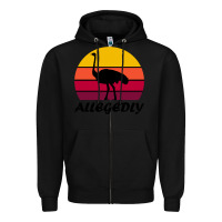 Black retro vintage allegedly ostrich Zipper Hoodie - linhVisuals