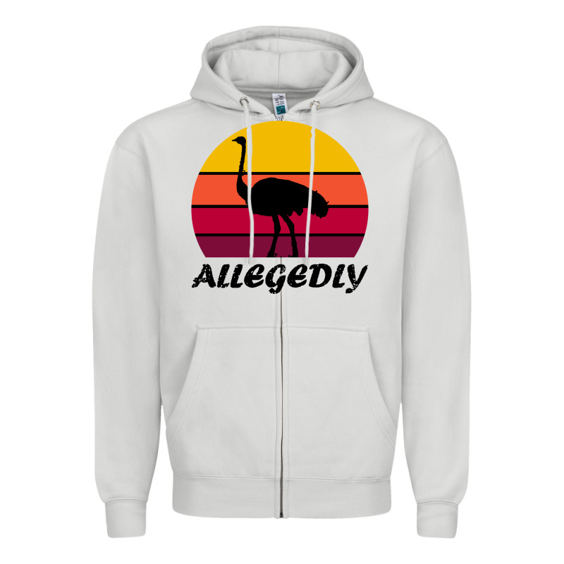 Retro Vintage Allegedly Ostrich Zipper Hoodie by linhVisuals | Teevron