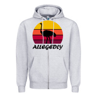 Heather Grey retro vintage allegedly ostrich Zipper Hoodie - linhVisuals
