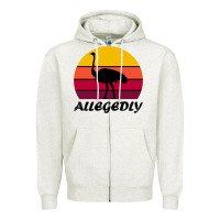 Oatmeal Heather retro vintage allegedly ostrich Zipper Hoodie - linhVisuals