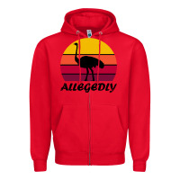 Red retro vintage allegedly ostrich Zipper Hoodie - linhVisuals