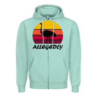 Seafoam retro vintage allegedly ostrich Zipper Hoodie - linhVisuals
