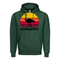 Sports Green retro vintage allegedly ostrich Zipper Hoodie - linhVisuals