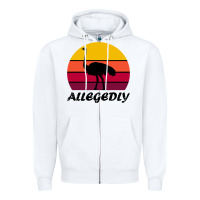 White retro vintage allegedly ostrich Zipper Hoodie - linhVisuals