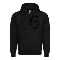 Black james baldwin Zipper Hoodie - linhVisuals