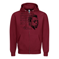 Burgundy james baldwin Zipper Hoodie - linhVisuals