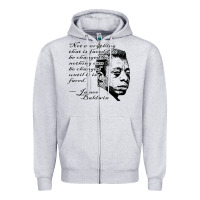 Heather Grey james baldwin Zipper Hoodie - linhVisuals