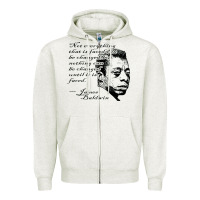 Oatmeal Heather james baldwin Zipper Hoodie - linhVisuals
