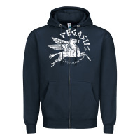 Navy ivory pegasus Zipper Hoodie - linhVisuals