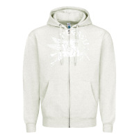 Oatmeal Heather ivory pegasus Zipper Hoodie - linhVisuals