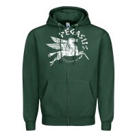 Sports Green ivory pegasus Zipper Hoodie - linhVisuals