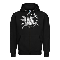Black ivory pegasus Zipper Hoodie - linhVisuals