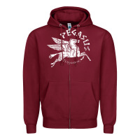 Burgundy ivory pegasus Zipper Hoodie - linhVisuals