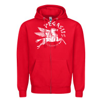 Red ivory pegasus Zipper Hoodie - linhVisuals