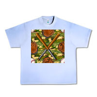 Grape Ice baseball bat and gloves with camouflage seamless pattern Urban Heavy Tee - BundleAndBundleShop
