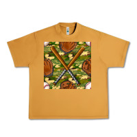 Peanut Butter baseball bat and gloves with camouflage seamless pattern Urban Heavy Tee - BundleAndBundleShop