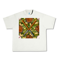 Pistachio baseball bat and gloves with camouflage seamless pattern Urban Heavy Tee - BundleAndBundleShop