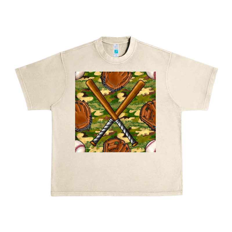 Baseball Bat And Gloves With Camouflage Seamless Pattern Urban Heavy Tee by BundleAndBundleShop | Teevron