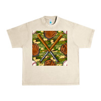 Sandshell baseball bat and gloves with camouflage seamless pattern Urban Heavy Tee - BundleAndBundleShop