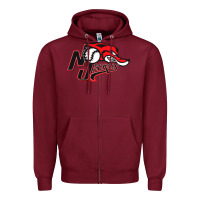 Burgundy jackals Zipper Hoodie - linhVisuals