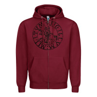 Burgundy knights templar sigil Zipper Hoodie - linhVisuals