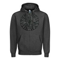 Charcoal Heather knights templar sigil Zipper Hoodie - linhVisuals