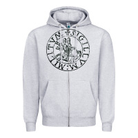 Heather Grey knights templar sigil Zipper Hoodie - linhVisuals
