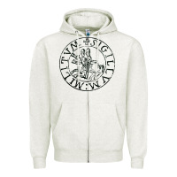 Oatmeal Heather knights templar sigil Zipper Hoodie - linhVisuals
