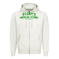Oatmeal Heather paddy irish pub Zipper Hoodie - linhVisuals