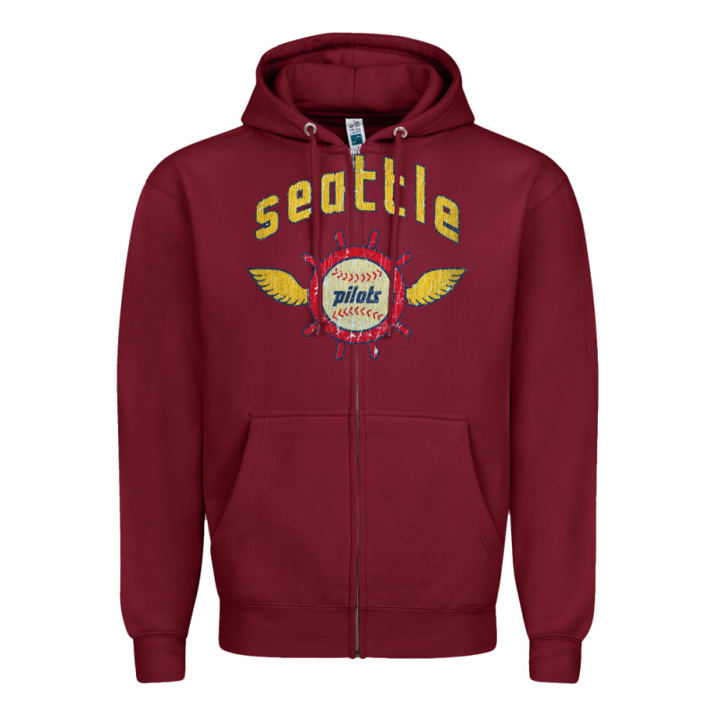 Seattle Pilots Baseball Vintage Zipper Hoodie by linhVisuals | Teevron