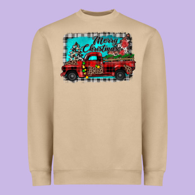 Truck Merry Christmas Heavyweight Sweatshirt Designed By Jahusdesignshop