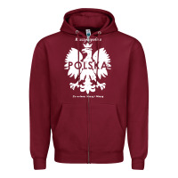 Burgundy poland rzeczpospolita polska polish eagle symbol Zipper Hoodie - linhVisuals