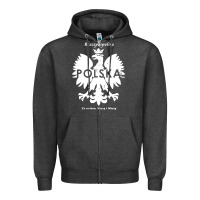 Charcoal Heather poland rzeczpospolita polska polish eagle symbol Zipper Hoodie - linhVisuals