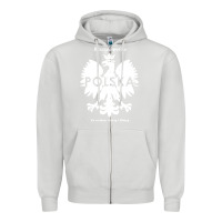 Dove Grey poland rzeczpospolita polska polish eagle symbol Zipper Hoodie - linhVisuals