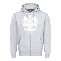 Heather Grey poland rzeczpospolita polska polish eagle symbol Zipper Hoodie - linhVisuals