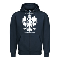 Navy poland rzeczpospolita polska polish eagle symbol Zipper Hoodie - linhVisuals