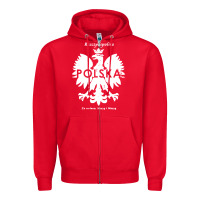 Red poland rzeczpospolita polska polish eagle symbol Zipper Hoodie - linhVisuals